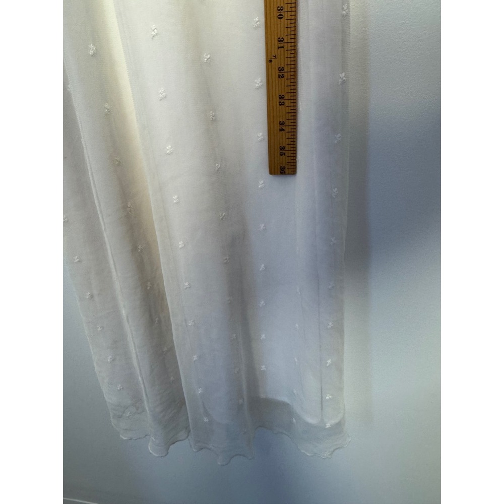 90s Vintage Rabbit‎ Rabbit Rabbit Designs Mesh Maxi Dress Women S/M White Floral - Picture 8 of 11